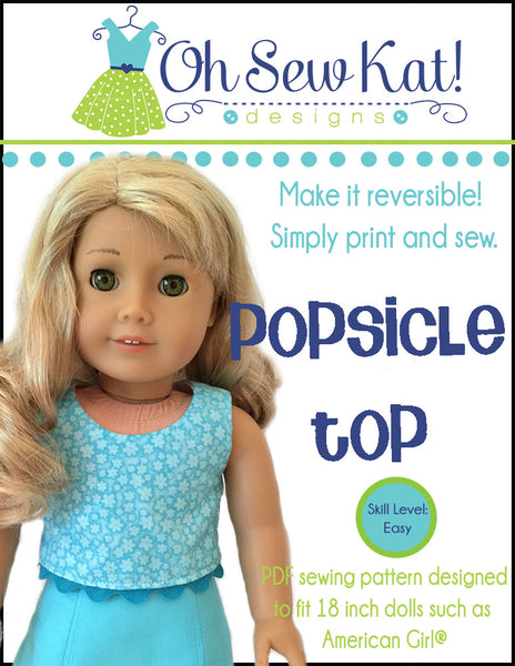 Popsicle Top 18 Inch Doll Sewing Pattern