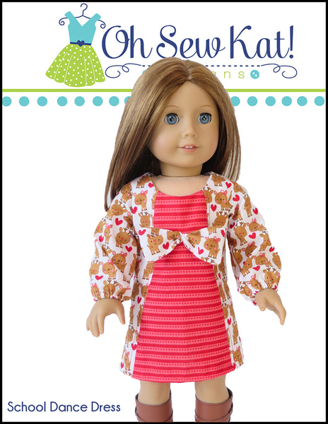 School Dance Dress 18 Inch Doll Sewing Pattern