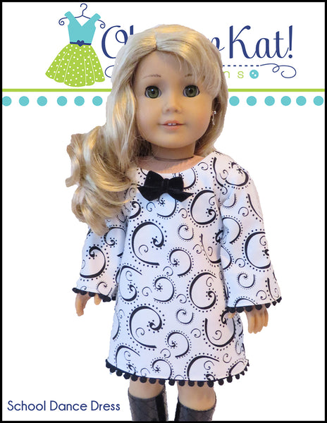 School Dance Dress 18 Inch Doll Sewing Pattern