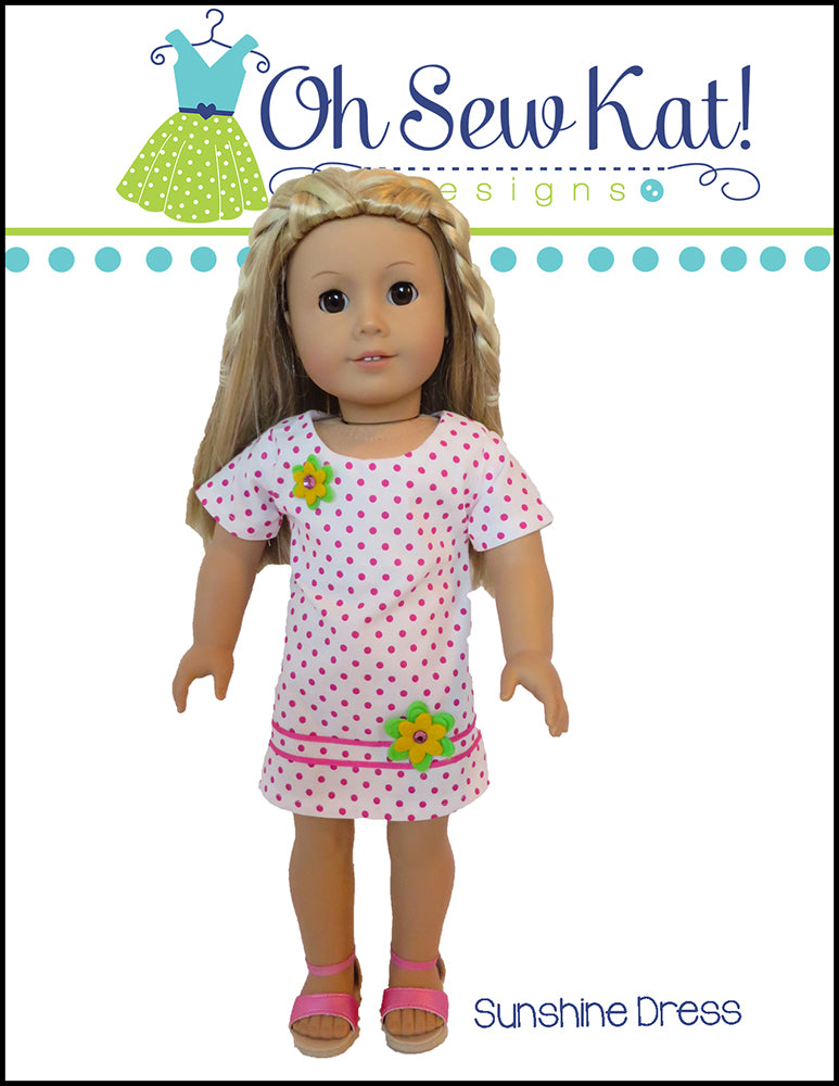 Sunshine Dress 18 Inch Doll Sewing Pattern