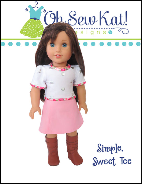 Simple Sweet Tee 18 Inch Doll Sewing Pattern