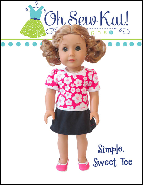 Simple Sweet Tee 18 Inch Doll Sewing Pattern