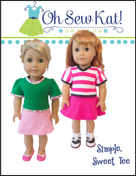 Simple Sweet Tee 18 Inch Doll Sewing Pattern