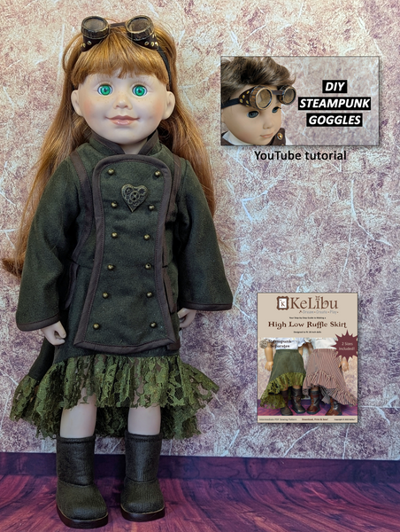 Steampunk Jacket 18 Inch Doll Sewing Pattern