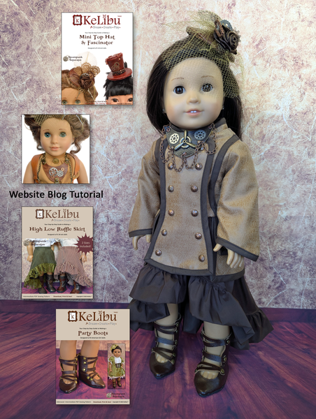 Steampunk Jacket 18 Inch Doll Sewing Pattern