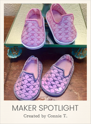 Customer-made Signature Loafers ITH Embroidery Pattern for 18 Inch Dolls