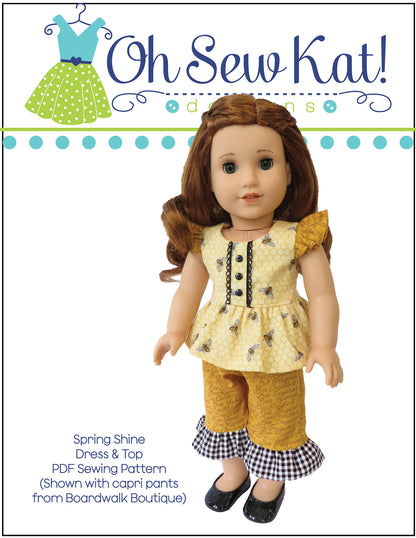 Spring Shine Dress 18 Inch Doll Sewing Pattern