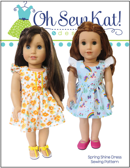 Spring Shine Dress 18 Inch Doll Sewing Pattern