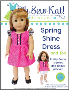 Spring Shine Dress 18 Inch Doll Sewing Pattern