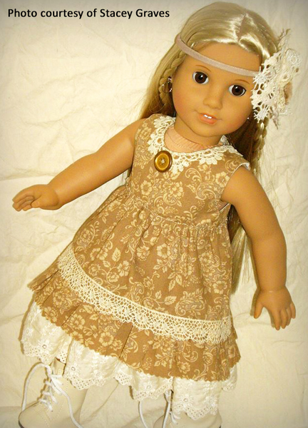 Mori Girl Ruffled Dress 18 Inch Doll Sewing Pattern