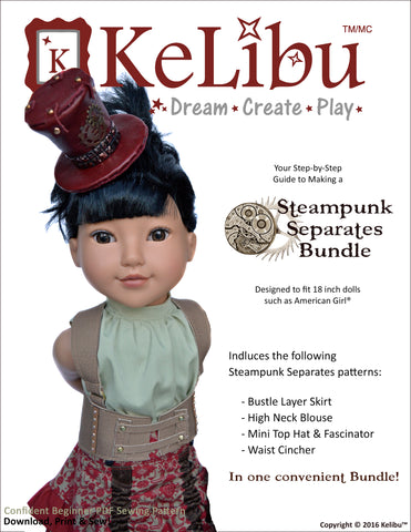 Steampunk Separates Bundle 18 Inch Doll Sewing Pattern