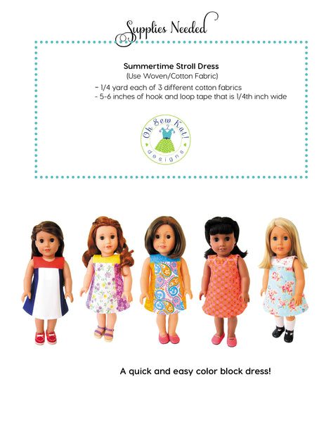 Summertime Stroll 18 Inch Doll Sewing Pattern