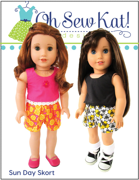 Sun Day Skort 18 Inch Doll Sewing Pattern