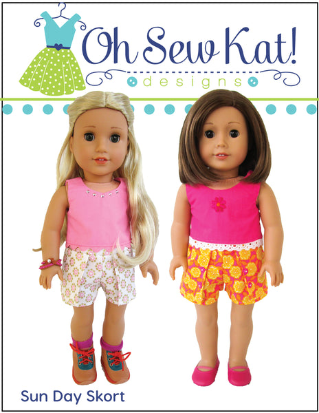 Sun Day Skort 18 Inch Doll Sewing Pattern