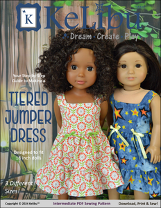 Tiered Jumper Dress 18 Inch Doll Sewing Pattern