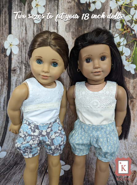 Bubble Shorts 18 Inch Doll Sewing Pattern