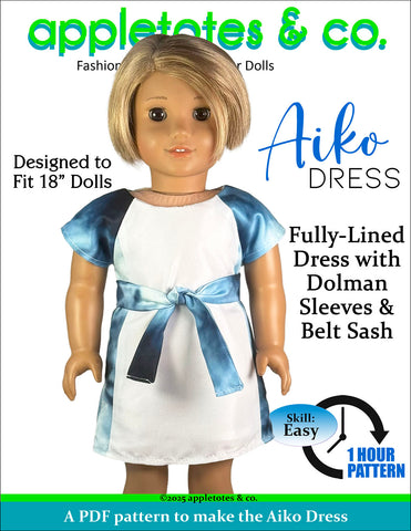 Aiko Dress 18 Inch Doll Sewing Pattern