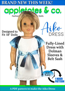 Aiko Dress 18 Inch Doll Sewing Pattern