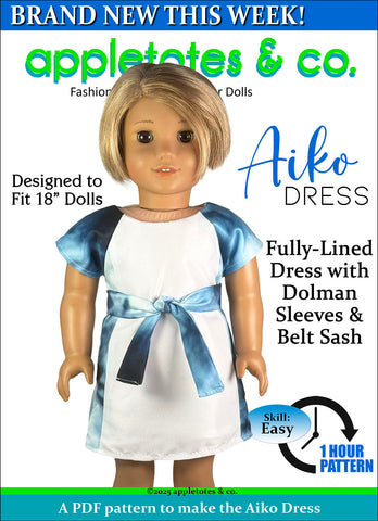 Aiko Dress 18 Inch Doll Sewing Pattern