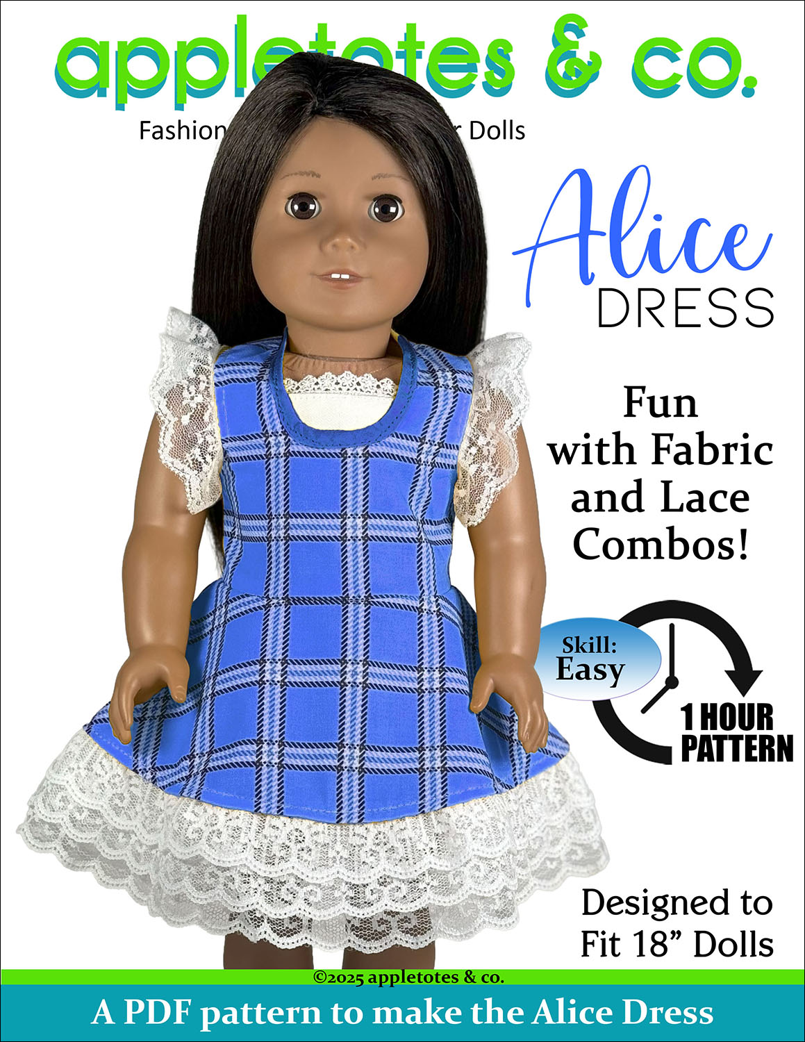 Alice Dress 18 Inch Doll Sewing Pattern