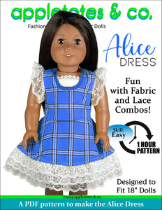 Alice Dress 18 Inch Doll Sewing Pattern