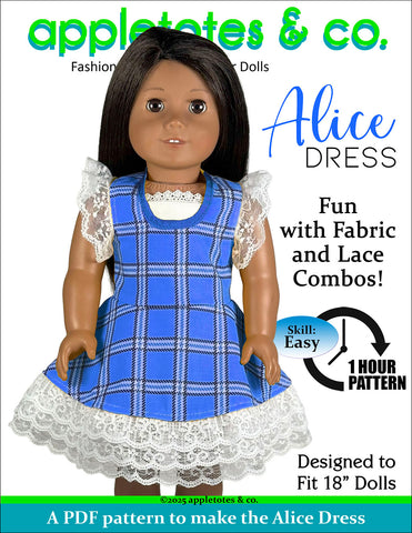 Alice Dress 18 Inch Doll Sewing Pattern