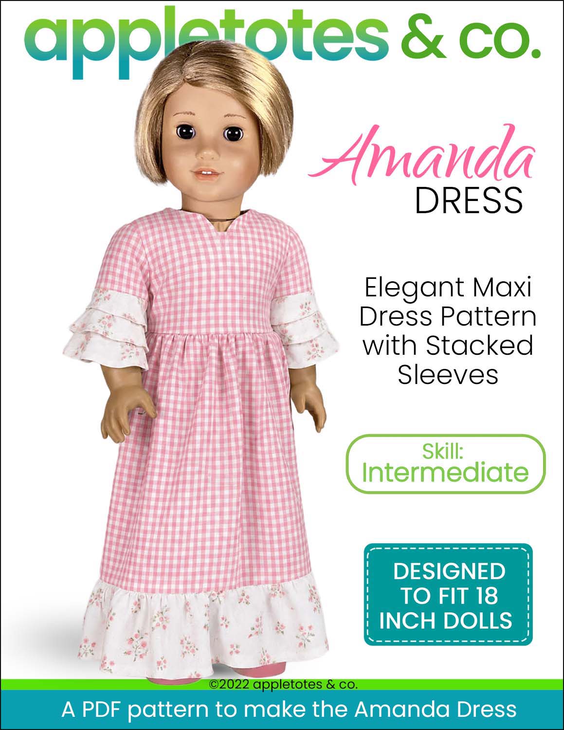 Amanda Dress 18 Inch Doll Sewing Pattern