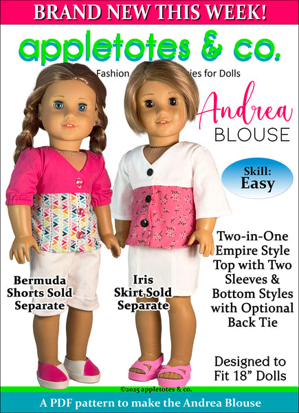 Andrea Blouse 18 Inch Doll Sewing Pattern