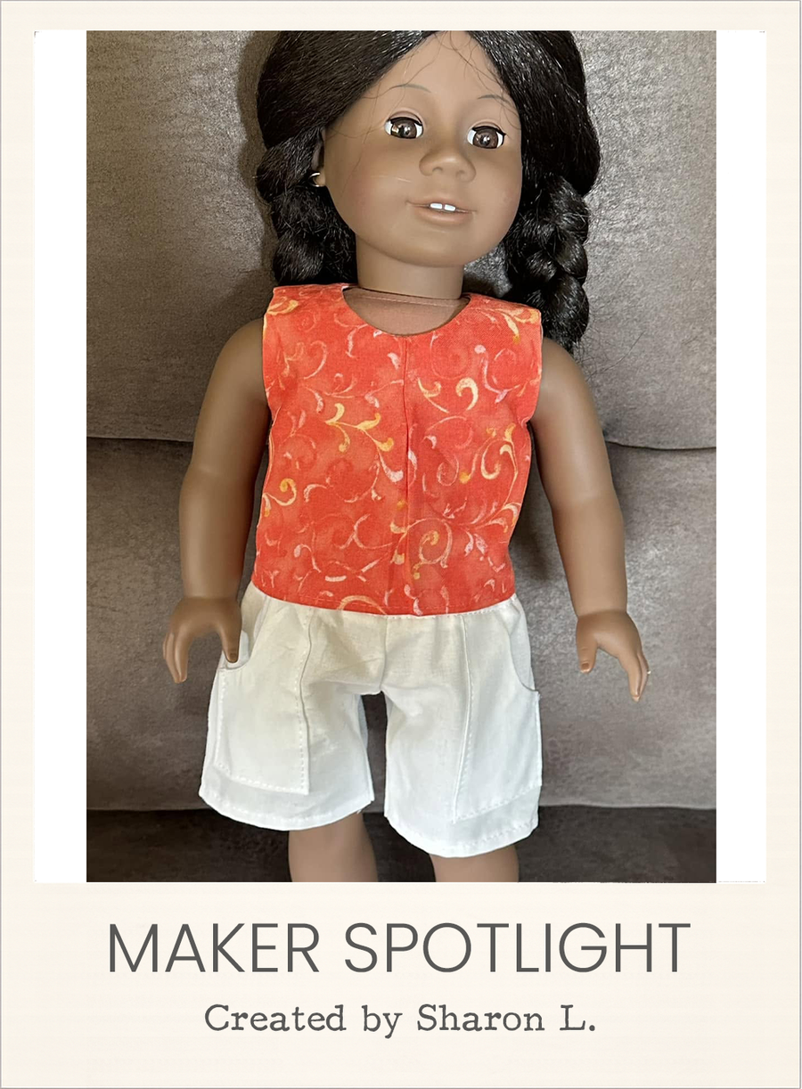 Angie Shorts 18 Inch Doll Sewing Pattern