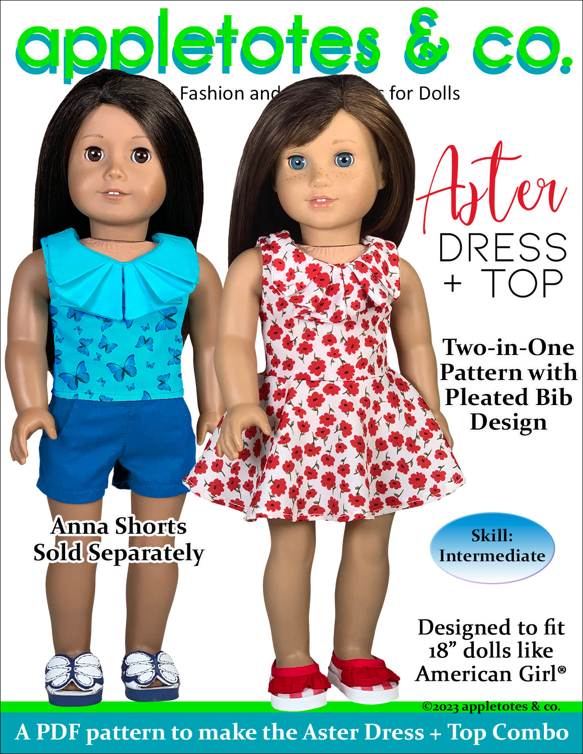 Aster Dress Top Combo 18 Inch Doll Sewing Pattern