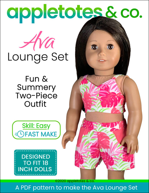 Ava Lounge Set Sewing Pattern for 18 Inch Dolls