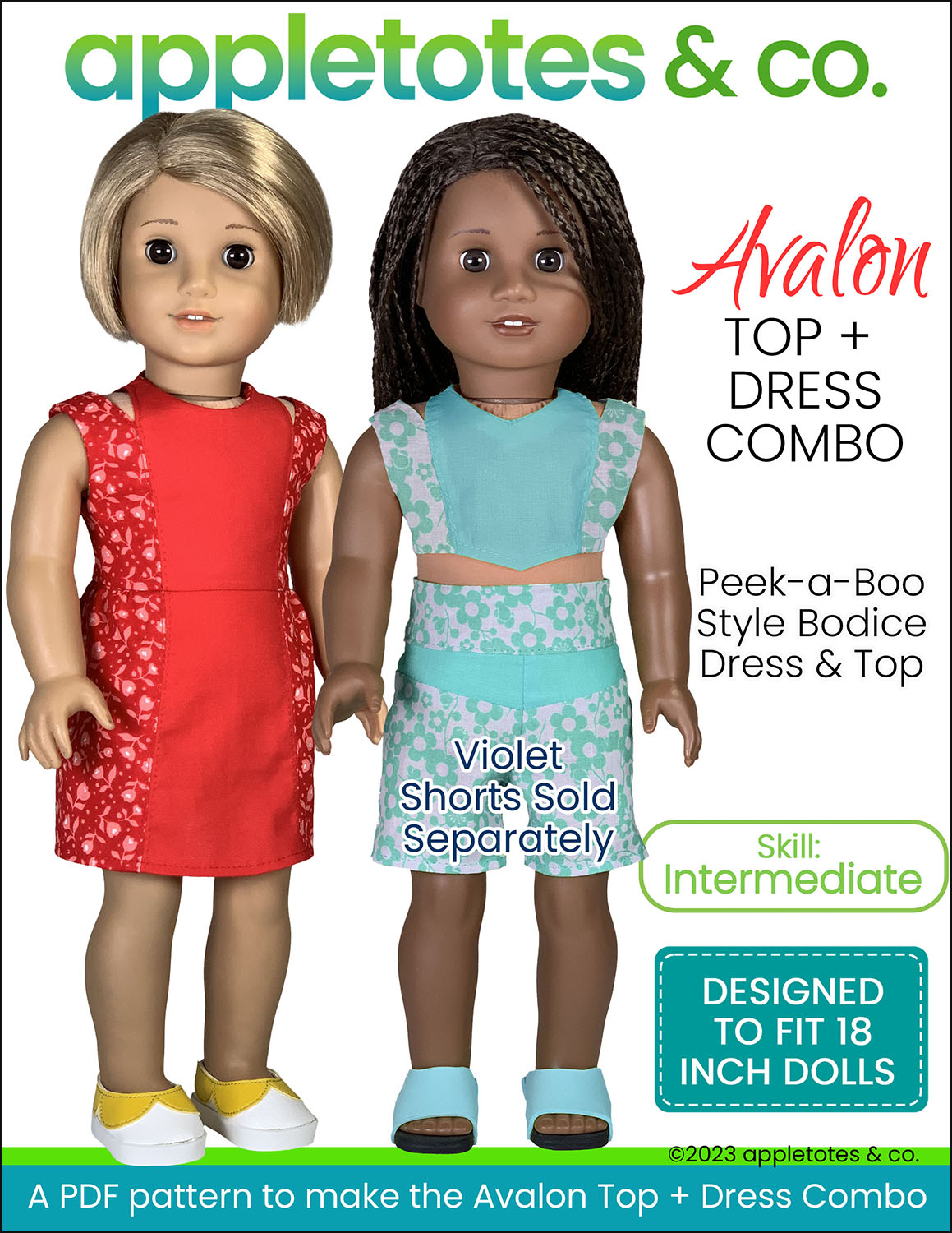 Avalon Dress Top Combo 18 Inch Doll Sewing Pattern
