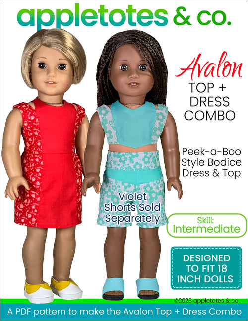 Avalon Dress Top Combo 18 Inch Doll Sewing Pattern