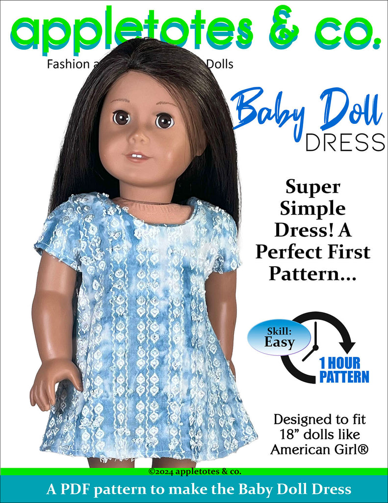 Free Baby Doll Dress 18 Inch Doll Sewing Pattern – Appletotes & Co. free-baby-doll-dress-18-inch-doll-sewing-pattern-appletotes-co