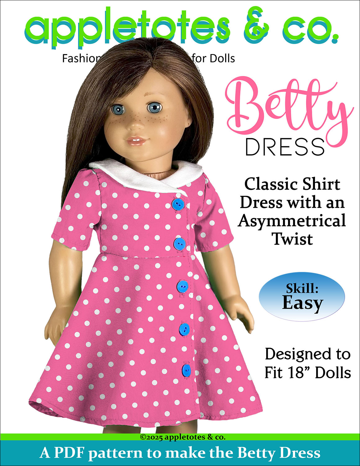 doll dress patterns Betty Dress 18 Inch Doll Sewing Pattern