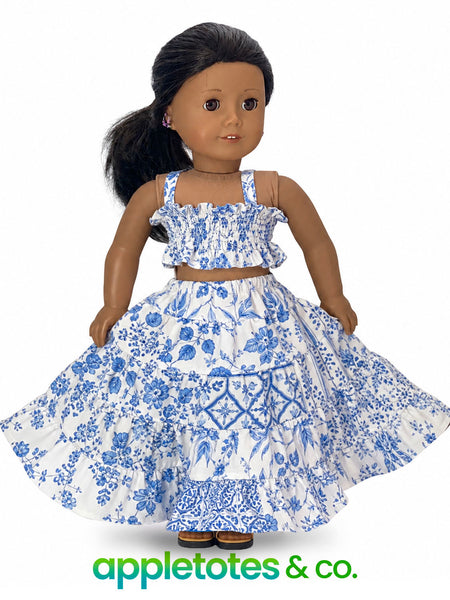 Boho Summer Outfit Sewing Pattern for 18 Inch Dolls