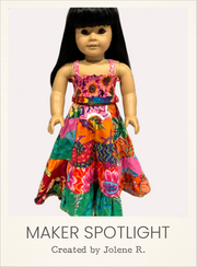 Customer-made Boho Summer Outfit Sewing Pattern for 18 Inch Dolls
