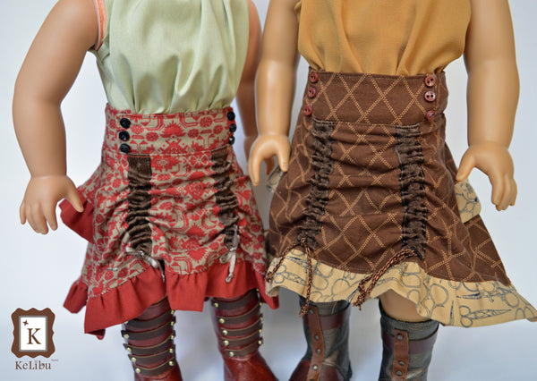 Steampunk Separates Bustle Layer Skirt 18 Inch Doll Sewing Pattern