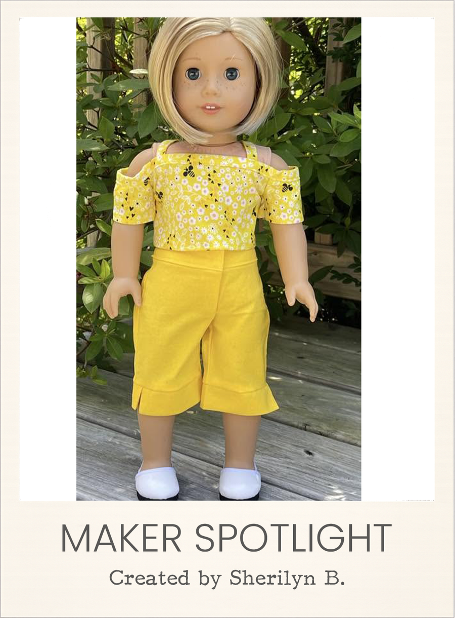 Bria Capri Pants 18 Inch Doll Sewing Pattern