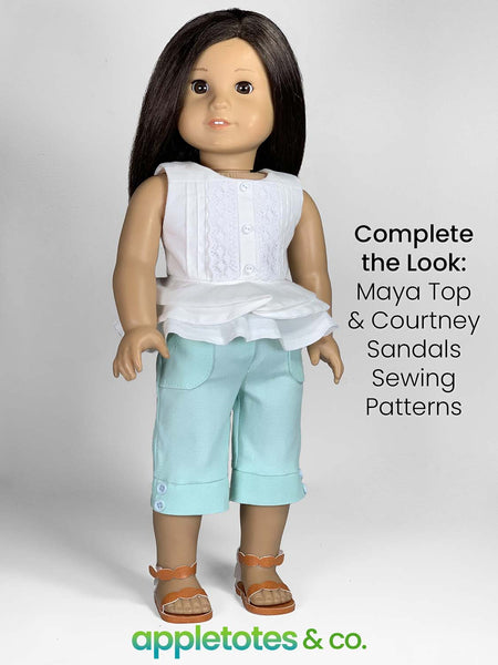 Bria Capri Pants 18 Inch Doll Sewing Pattern
