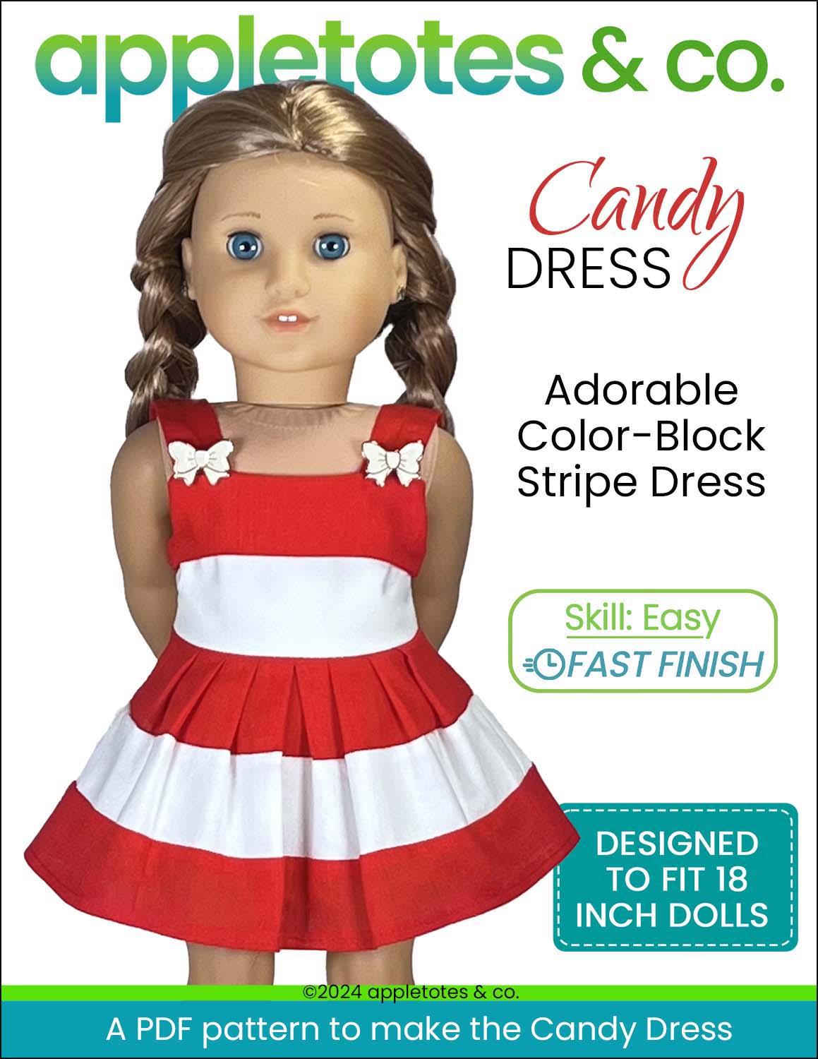 Candy Dress 18 Inch Doll Sewing Pattern