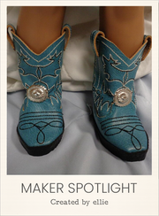 Customer-made Carson Cowboy Boots ITH Embroidery Patterns for 18 Inch Dolls