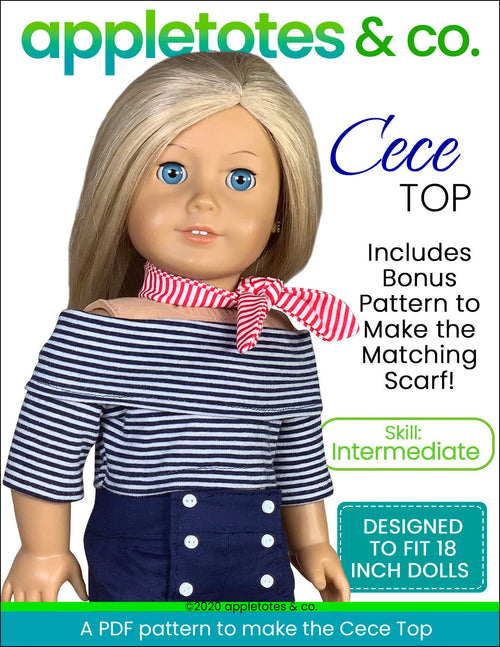 Cece Top Sewing Pattern for 18 Inch Dolls