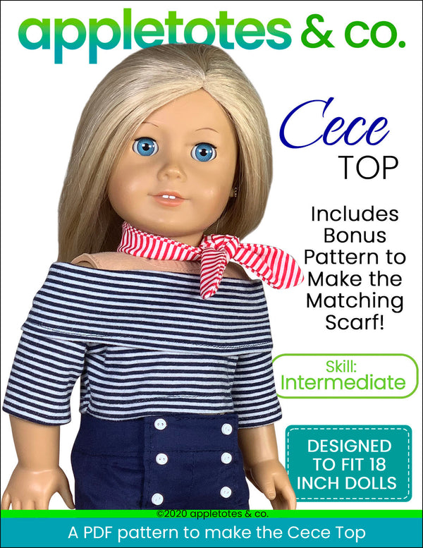 Cece Top Sewing Pattern for 18 Inch Dolls
