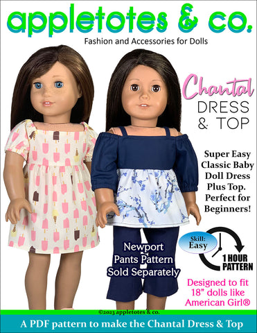 Chantal Dress and Top 18 Inch Doll Sewing Pattern