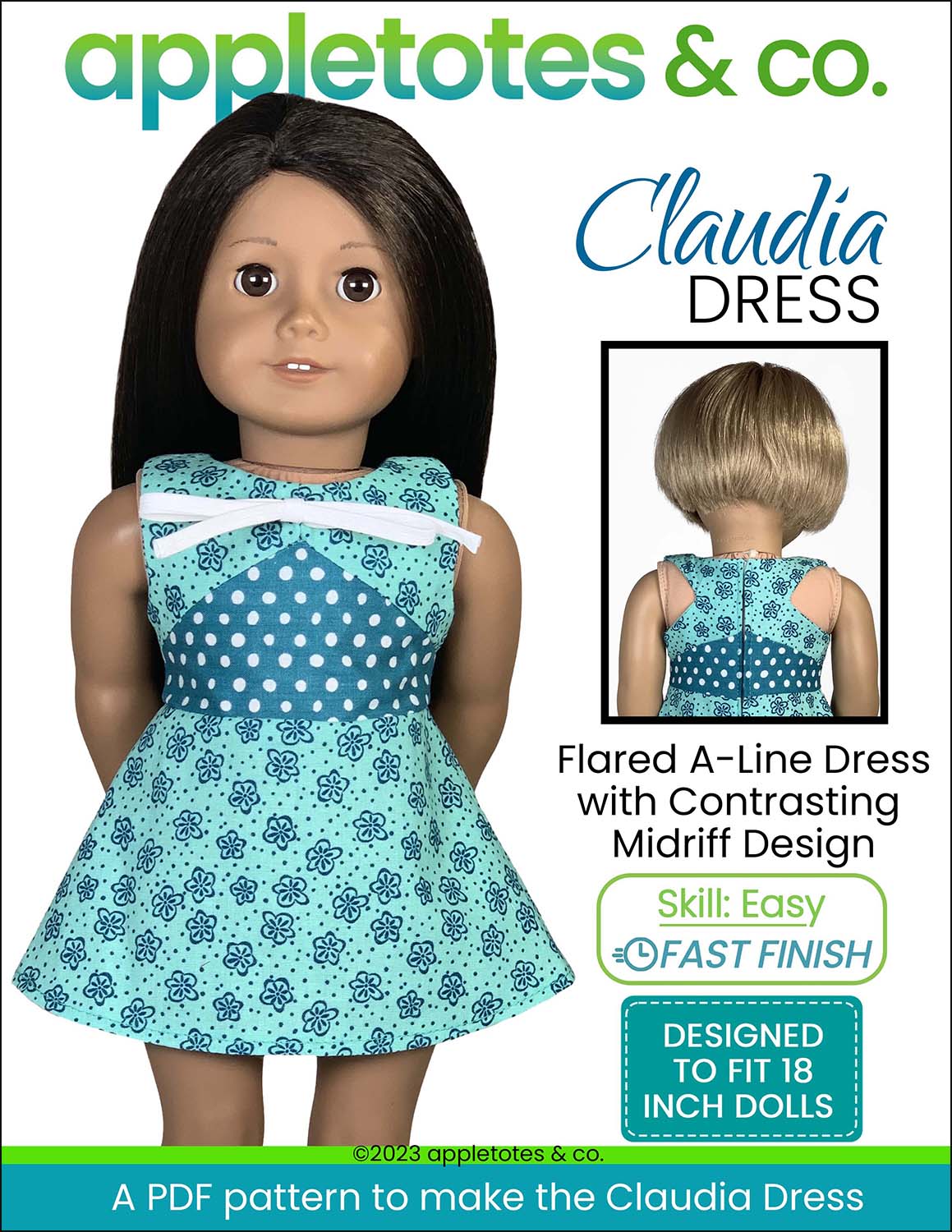 Claudia Dress 18 Inch Doll Sewing Pattern