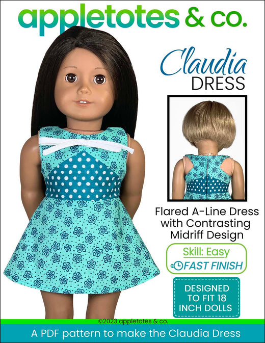 Claudia Dress 18 Inch Doll Sewing Pattern