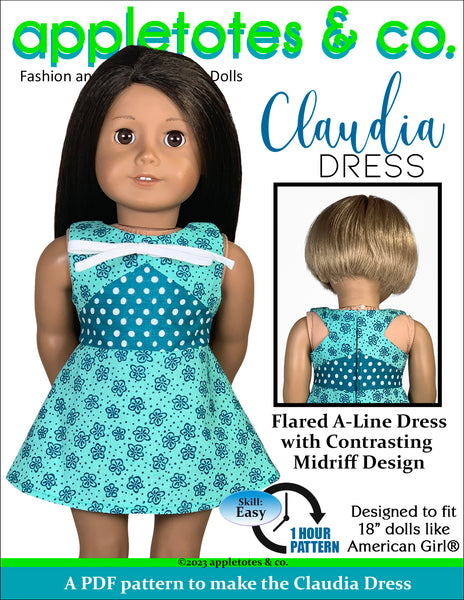 Claudia Dress 18 Inch Doll Sewing Pattern