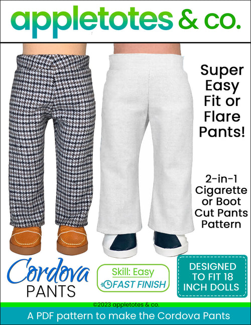 Cordova Pants 18 Inch Doll Sewing Pattern