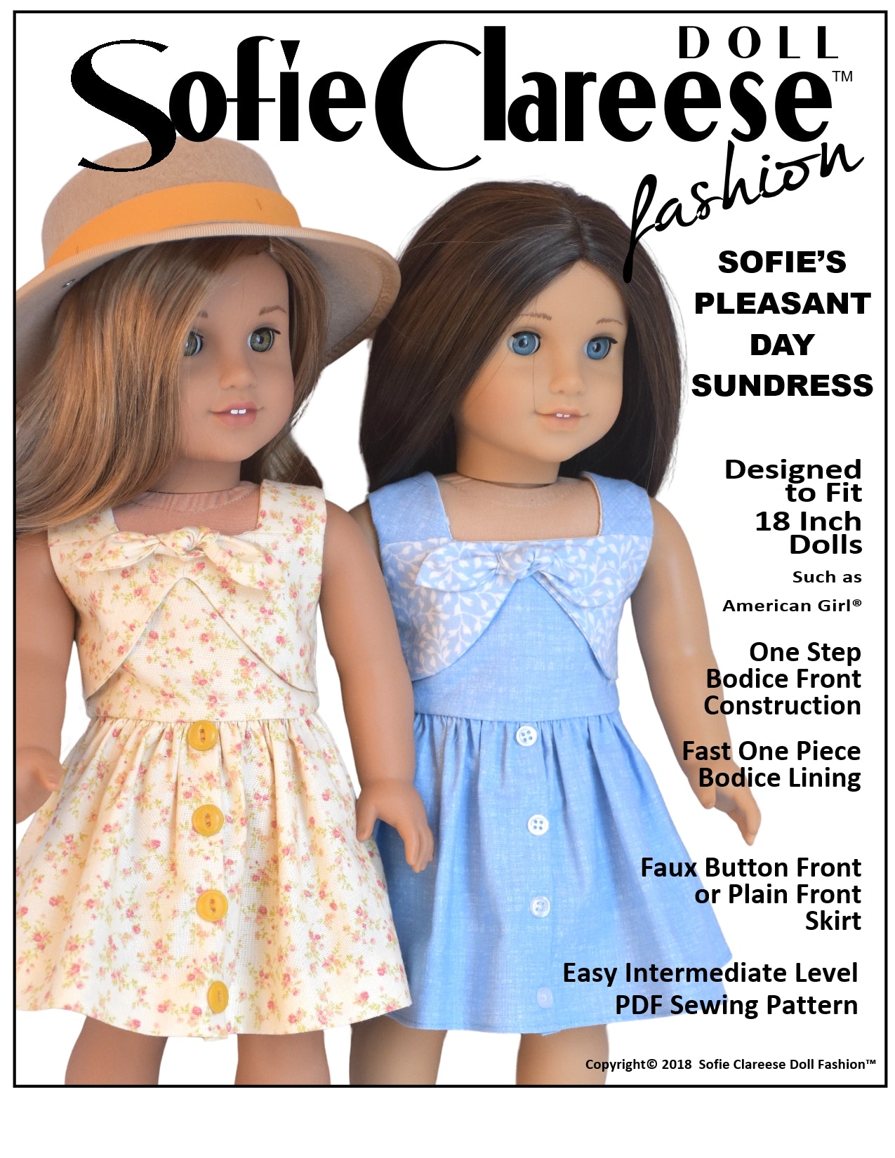 Sofie's Pleasant Day Sundress 18 Inch Doll Sewing Pattern